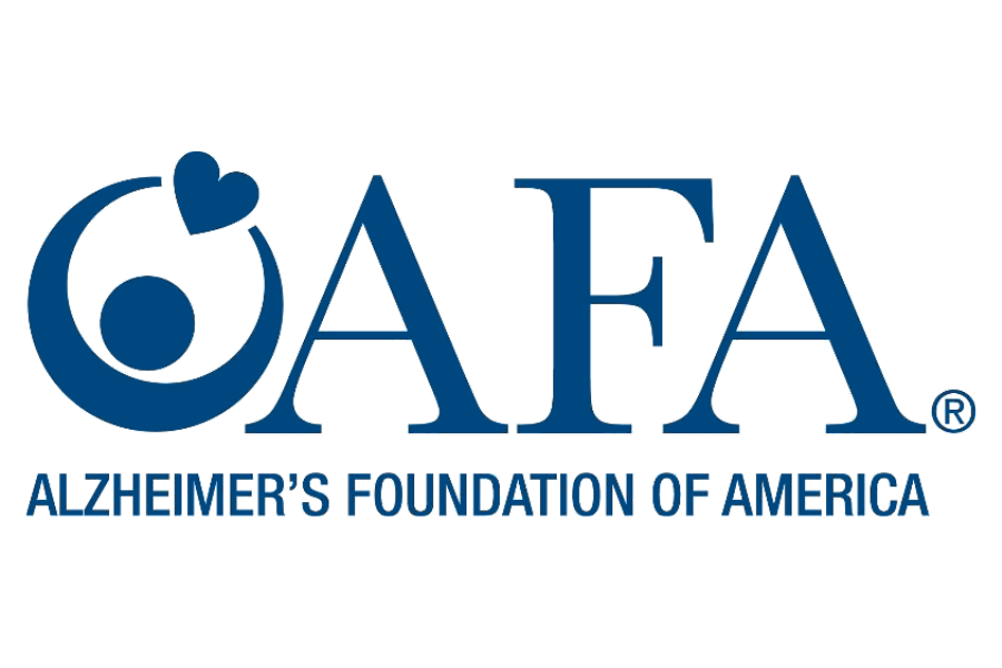 An image of the Alzheimer's Foundation of America's logo in blue against a white background